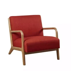 Nolan Red Mid-Century Modern Accent Chair