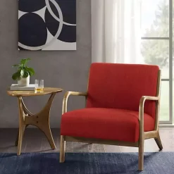 Nolan Red Mid-Century Modern Accent Chair
