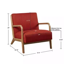 Nolan Red Mid-Century Modern Accent Chair