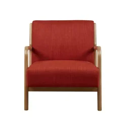 Nolan Red Mid-Century Modern Accent Chair