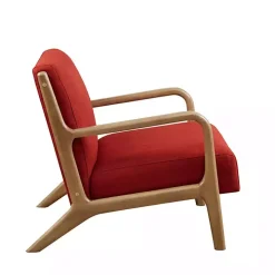 Nolan Red Mid-Century Modern Accent Chair