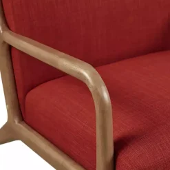 Nolan Red Mid-Century Modern Accent Chair