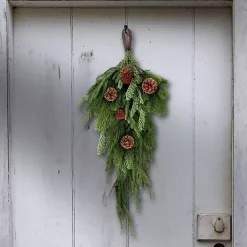 Norfolk Spruce and Juniper Teardrop Swag