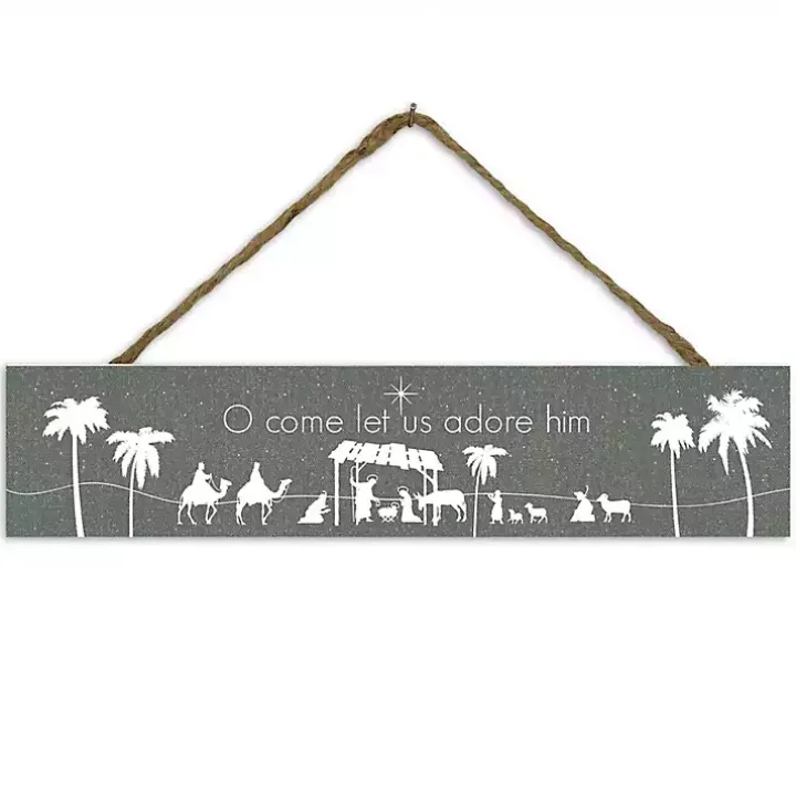 O Come Let Us Adore Him Christmas Wall Sign