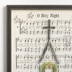 O Holy Night Hymnal Framed Wall Plaque