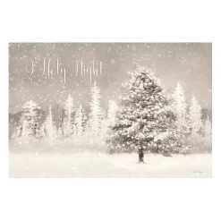 O Holy Night Snowy Tree Canvas Art Print