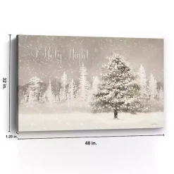 O Holy Night Snowy Tree Canvas Art Print