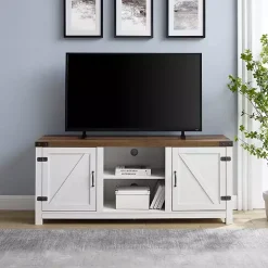 Oak Farmhouse Double Door TV Stand
