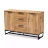 Oak Wood and Metal Sideboard Buffet