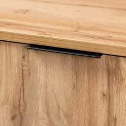 Oak Wood and Metal Sideboard Buffet