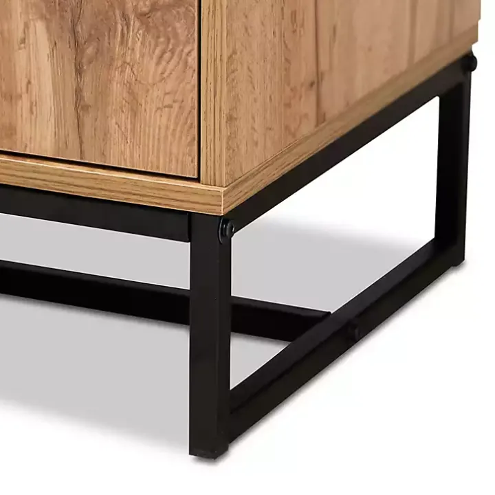 Oak Wood and Metal Sideboard Buffet