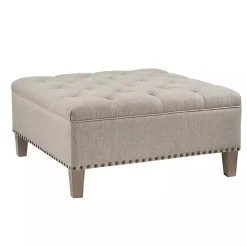 Oatmeal Tufted Square Ottoman