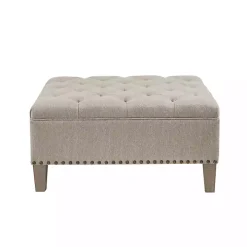 Oatmeal Tufted Square Ottoman