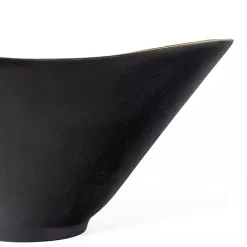 Oblong Black and Gold Bowl, 11 in