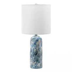 Ocean Blues Mottled Pillar Table Lamp