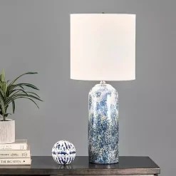 Ocean Blues Mottled Pillar Table Lamp