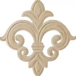 Off-White Distressed Fleur De Lis Wall Decoration