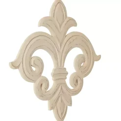 Off-White Distressed Fleur De Lis Wall Decoration