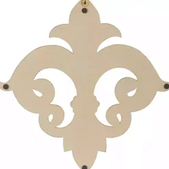 Off-White Distressed Fleur De Lis Wall Decoration