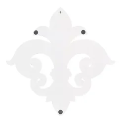 Off-White Distressed Fleur De Lis Wall Decoration
