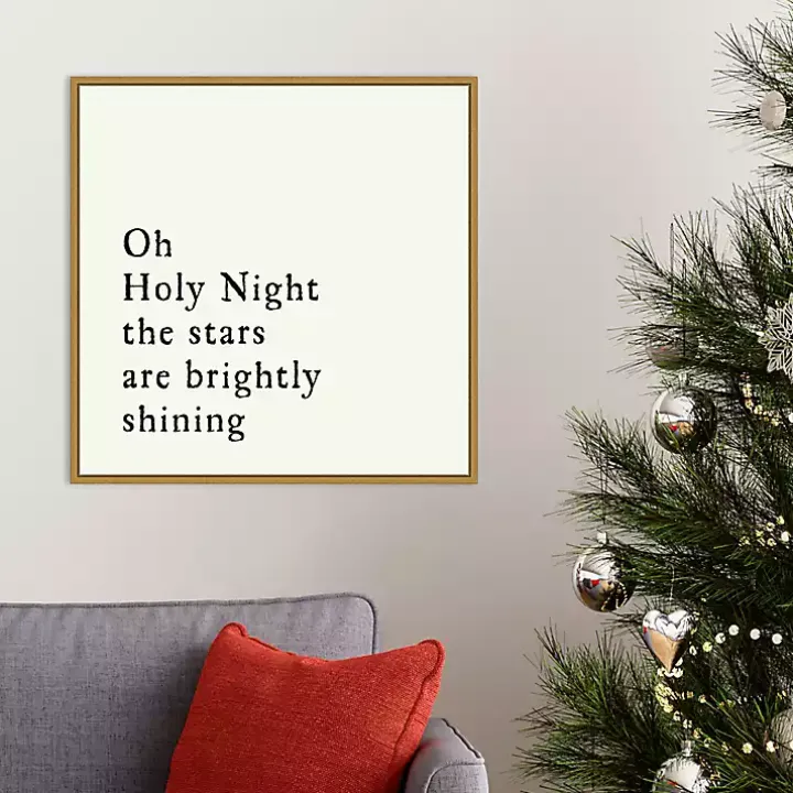 Oh Holy Night Gold Framed Canvas Art Print