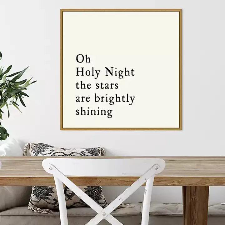 Oh Holy Night Gold Framed Canvas Art Print