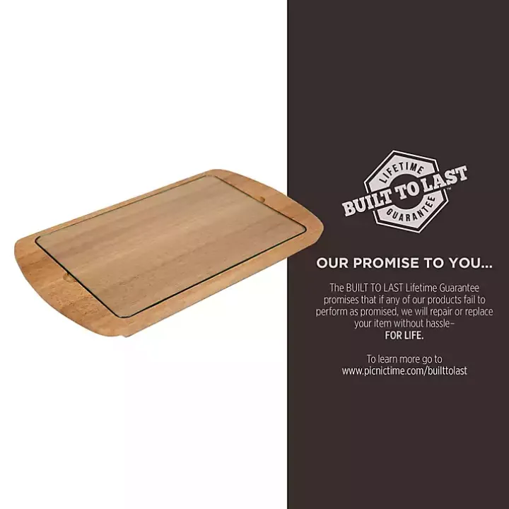 Ohio State Buckeyes Wood and Glass Serving Board