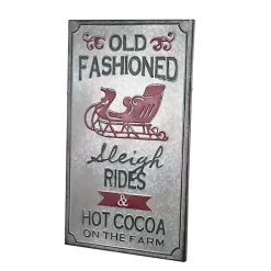 Old Fashioned Sleigh Rides Tin Wall Sign