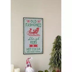 Old Fashioned Sleigh Rides Tin Wall Sign