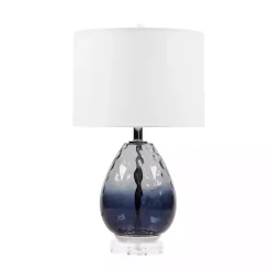Ombre Blue Glass Teardrop Table Lamp
