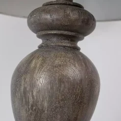 Opal Gray Rustic Wood Table Lamps, Set of 2