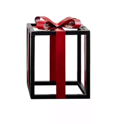 Open Metal Gift with Bow, 7 in.