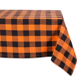 Orange and Black Buffalo Check Tablecloth