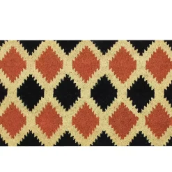 Orange and Black Western Diamond Doormat