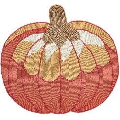 Orange Beaded Pumpkin Harvest Placemats, Set of 4