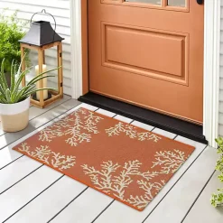 Orange Coral Indoor/Outdoor Rug, 3x4
