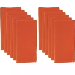 Orange Everyday Polyester Cloth Napkins, Set of 12