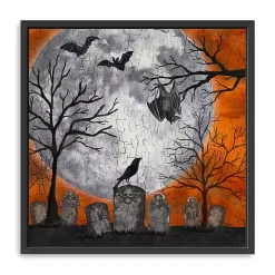 Orange Graveyard Moon Giclee Canvas Art Print