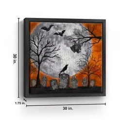 Orange Graveyard Moon Giclee Canvas Art Print