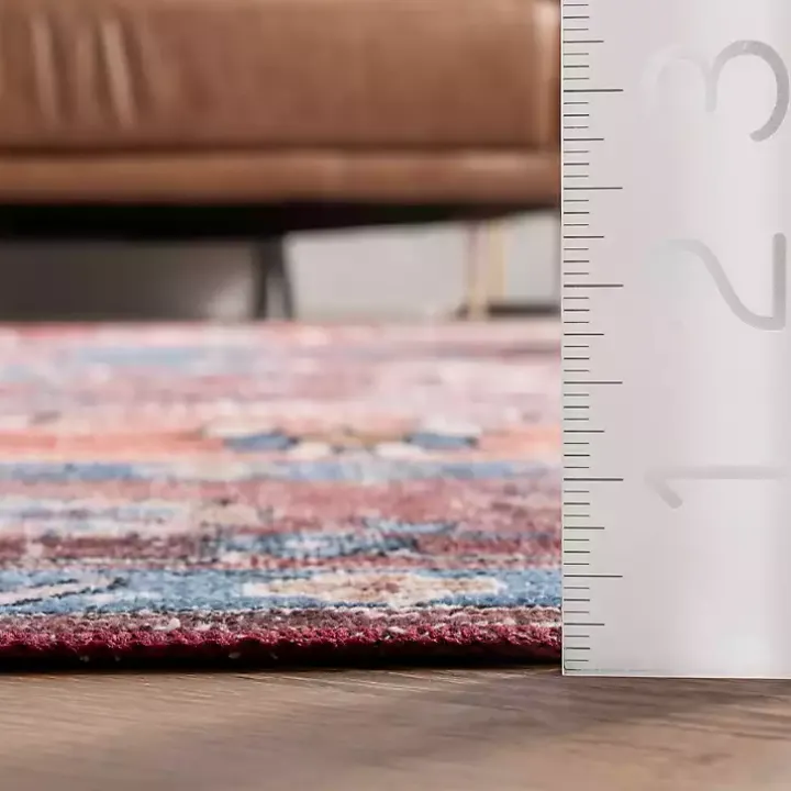 Orange Medallion Washable Runner