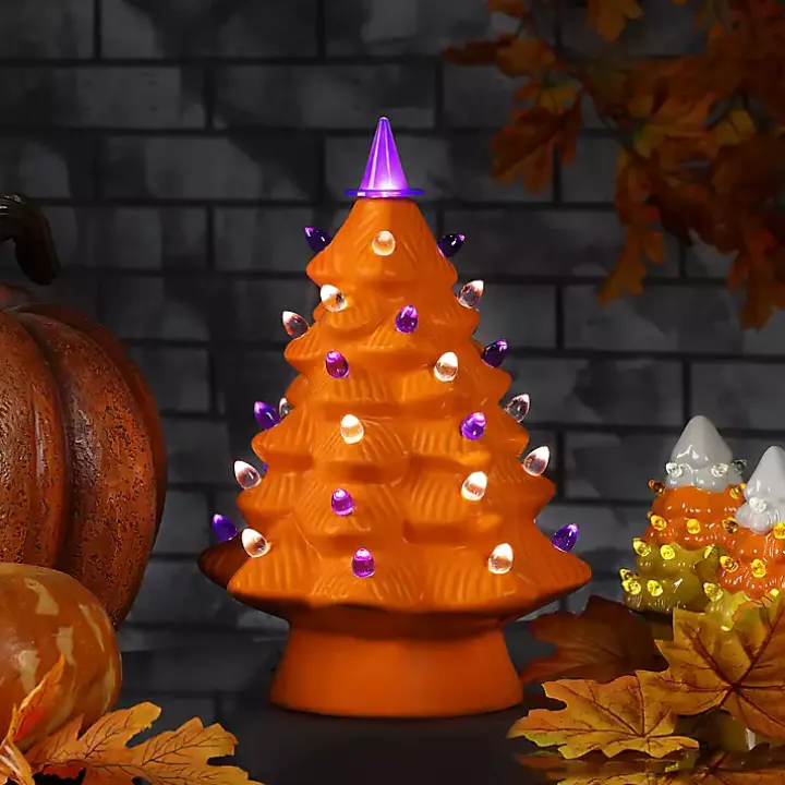Orange Nostalgic LED Halloween Tree