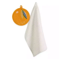 Orange 2-pc. Kitchen Towel and Pot Holder Set