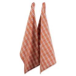 Orange Plaid Turkey 3-pc. Potholder & Towel Set