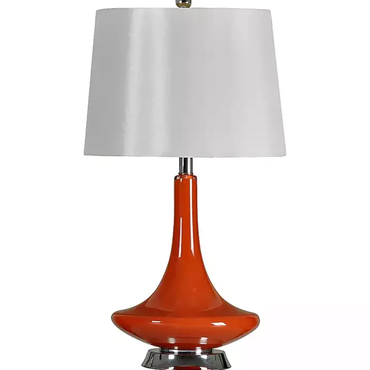Orange Retro Glass Table Lamp