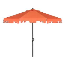 Orange Tilt Crank 9 ft. Outdoor Metal Umbrella