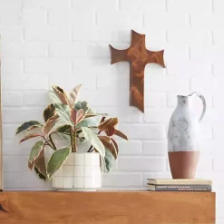 Organic Shape Cross Wall Plaque, 14 in.