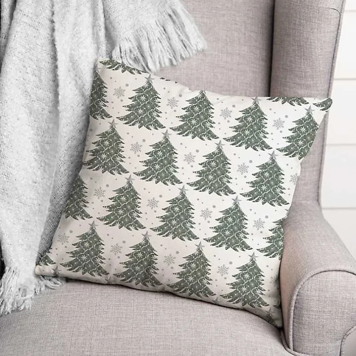 Ornate Trees Christmas Pillow
