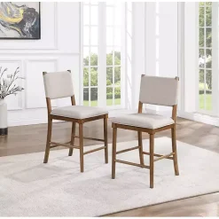 Oslo Cream Upholstered Counter Stools, Set of 2