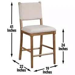 Oslo Cream Upholstered Counter Stools, Set of 2