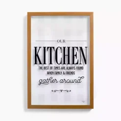 Our Kitchen Buffalo Check Framed Wall Plaque